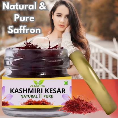 ZEMAICA Kashmiri Kesar Original saffron Pure and High Quality Cooking & Skin