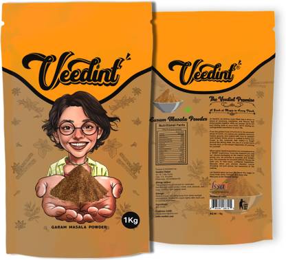 Veedint Garam Masala, 1 kg Spice Blend, Natural, No Added Colour, Refill Foil Bag,