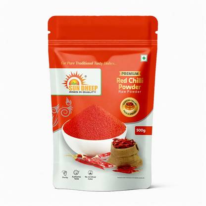 Sun Dheep Products Premium Red Chilli Powder | Pure & Natural | Andhra-Style Hot Spice