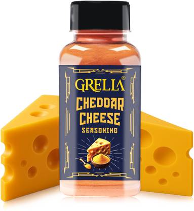 GRELLA Cheddar Cheese Seasoning Powder (125 grams) for Popcorn, Nachos, Pasta, Fries