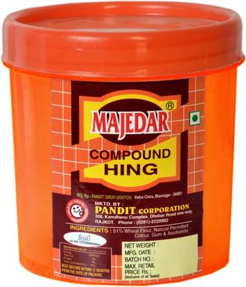 Pandit Pharmaceuticals Majedar Fancy Round Jar 100% Natural Asafoetida Spice Mild Hing Powder