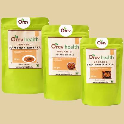Orev Pack of 3 -Shahi Paneer, Sambhar and Chana Masala each of 100gm