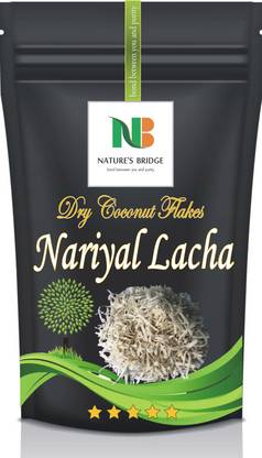 Nature's Bridge Dry Coconut Flakes | Nariyal Lacha | Copra Sali | Copra Kadi - 400 Gm