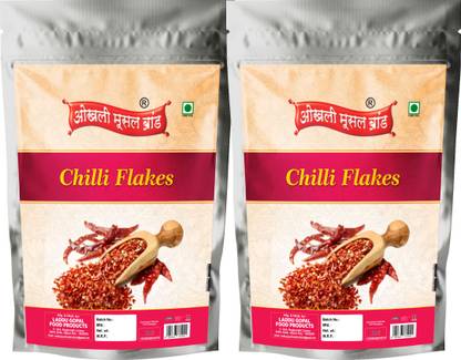 okhli musal brand Sea Food Seasoning Crushed Red Chilli Flakes | Dry Red Chilli Flakes-80Gx2Pk