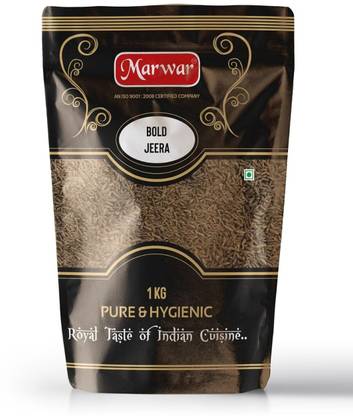 Marwar Jeera Whole Cumin Seeds (Machine Clean JIRA Big Size), 1 Kg Pack