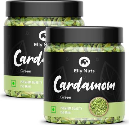 Elly Nuts Premium High Quality Green Cardamom Whole Elaichi | Hari Elaichi 250g X 2 Jar