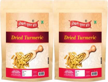 okhli musal brand Madras Salem Dried Turmeric Sticks/Turmeric GHATTA/Sabut Haldi Gatiya-80Gx2Pk