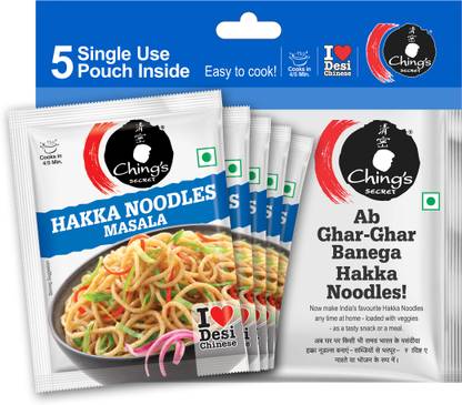 Ching's Secret Hakka Noodles Masala, Cooks in 4/5Mins, 5 Single use Pouches