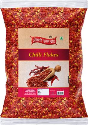 okhli musal brand Kuti Lal Mirch | Hot Dried Red Chilli Flakes | Pizza Pasta Sprinkler-190Gx1Pk