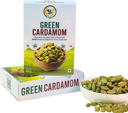 Cj farms and agritech Wayanad Green Cardamom 8mm – Premium Bold Elaichi | Natural Spice 50g