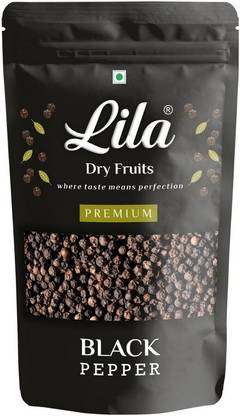 lila dry fruits Highly Aromatic Black Pepper Whole|Sabut Kali Mirch|Naturally Farm Processed