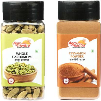 Agro Mantra Combo of Cinnamon Powder 100gm & Cardamom Whole 100gm