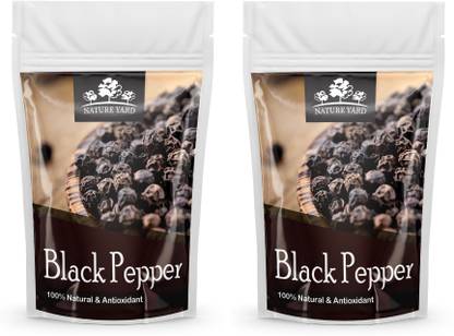 NATURE YARD Black Pepper Seeds- Pack of 2*50 gm Each - Premium Quality Whole Organic Pepper Corn /Sabut Kali Mirch /Unpolished -Bold- 100% Natural and Antioxidant