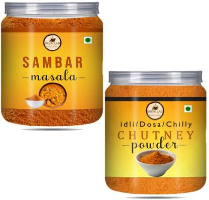 Brew Lab Combo Of Idli Dosa Chilly Chutney Powder + Sambar Masala-250g X 2