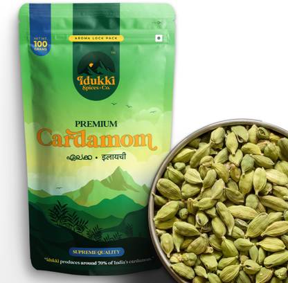 idukki spices & co. Premium Cardamom|Hari Elaichi|Big|Export Quality