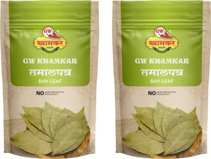 GW Khamkar Tamalpatra/ Indian Bay Leaf/ Tej Patta Long Leaf 200 gm ,Pack of 2(100g each)