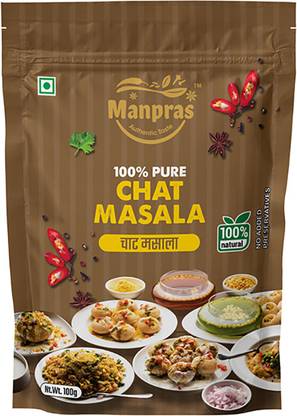 MANPRAS CHAT MASALA 100% Natural, No Preservatives, Standy with Ziplock Packing