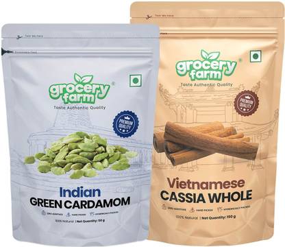 Grocery Farm Exquisite Spice Selection: Indian Green Cardamom & Vietnamese Cassia Whole