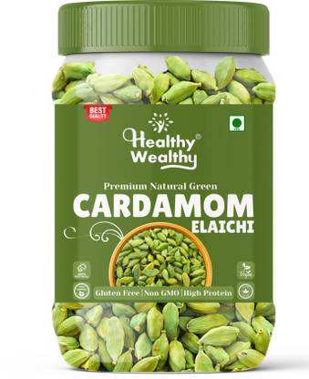 Healthy Wealthy Cardamom Green Whole (Elaichi) | Grade - Bold Size - 8mm