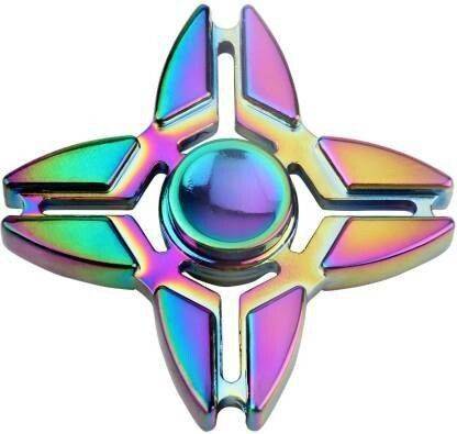 Shivsoft 4 Sided Fidget Spinner Raindow Star