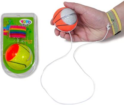SABIRAT Kids YoYo Bouncing Return Ball, Throw It! Catch It! Kick It & Bounce It [Pack 1]