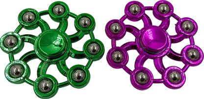 AKTOON TOYS ery beautiful 2pc big size metal spinners combo Green & Purple