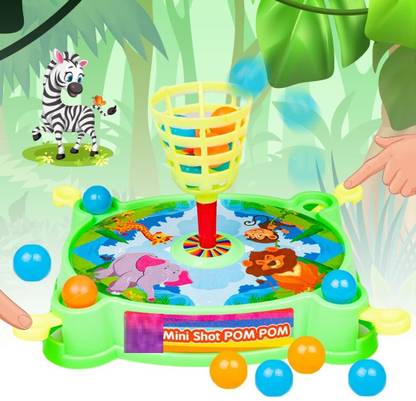 zokato Mini Shot Pom Pom Printed Basket Ball Family Board Action Game