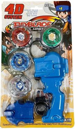 AKTOON TOYS Beyblade 4D Metal Fusion Beyblade Combo Pack of 4 Beys