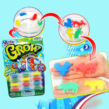 KIDDOYS 12 pcs Magic Animals Capsule Grow In Water For Kids - Character May Differ