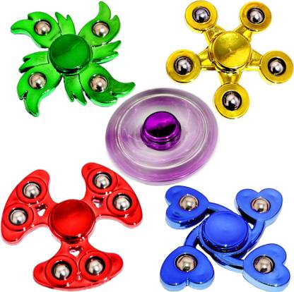 KC FAST 4 Type High Speed Metal Spinner 4 Metalic Color Ball Bearing Fidget Spinner Toy