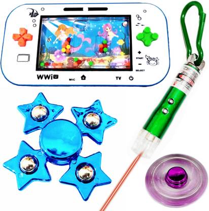 KC FAST Water Ring Game Phone, High Speed Metal Spinner, Laser Pointer Kids Fun Game Toy