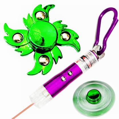 KC FAST Combo High Speed Metal Spinner and Laser Pointer Flash Light Key Chain