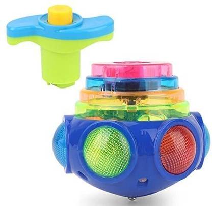 AKFLICKS Flash Top Musical Lattu with LED light - UFO Theme