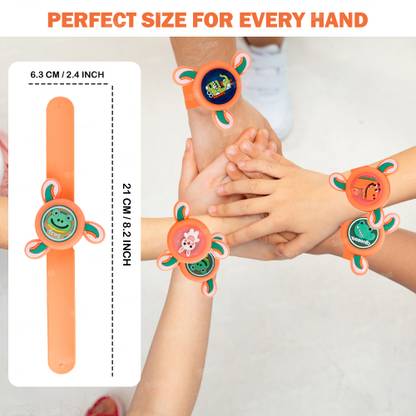 FIDDLERZ Spinner Watch for Kids with LED Light Slicone Band Wrist Fidget Watch for Boys
