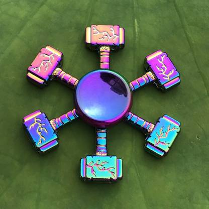 KARBD Rainbow Gyro Marvel Avengers Thor Hammer Metal Fidget Spinner Stress Relief Game