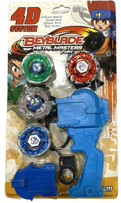 AZAD57 Beyblade 4D System Metal Masters Fury With Handle Launcher V-2