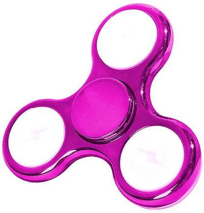 Shivsoft LED Light Mettalic Look Fidget Spinner Pink