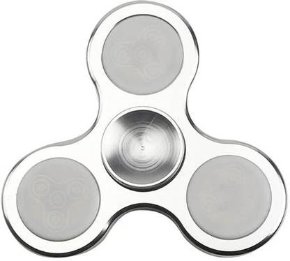 Shivsoft LED Light Mettalic Look Fidget Spinner Silver