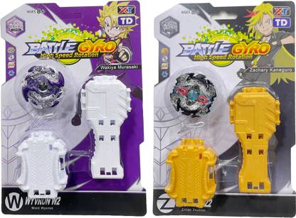 AZAD57 Beyblade Wild Wyvron W2 B-41 and Zillion Zeutron Z2 B-59 Starter Spinning Top