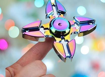 Bestie Toys Rainbow Gyro Crab Four Side Fidget Ninja Spinner Long Time Spin.