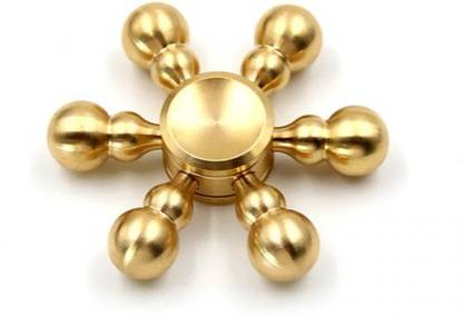 IG44 Solid Brass Fidget Spinner 6 Detachable Droplet Arms Tactile Sensory Spinner