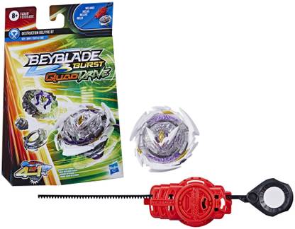 BEYBLADE Burst QuadDrive Destruction Belfyre B7 Spinning Top Starter Pack-Attack/Stamina Top w/. Launcher