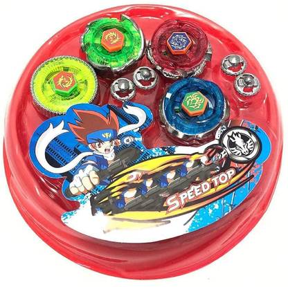 KTRS 4 in 1 Metal Beyblads Toy Set with Stadium and 2 Launchers Fusion Round Beyblad