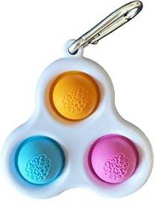 TRU TOYS Simple Dimple Fidget Popper Toy Mini with Keychain Silicone Sensory Relief Toy