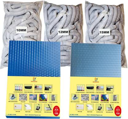 Momad Combo Pack for A/4 Spiral Binding Sheet (2 packet)& Ring 3 Packet(10,12,15) Manual Ring Binder