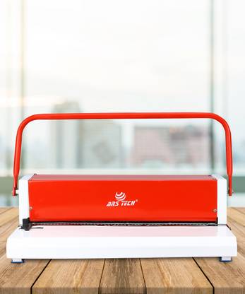 Ars tech A3 Spiral Binding Machine 10-12 Sheets Punch Every Single Slot, 52 Holes Heavy Duty Machine(Red/White) Manual Ring Binder