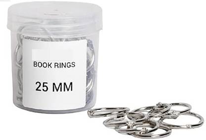 BM RETAIL 100 Pcs Metal Binder Rings 25 MM Round Binding Rings Book Loose Leaf Rings Manual Ring Binder