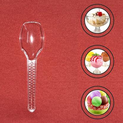Imaashi Plastic Spoons | Mini Taster Spoon | Ice Cream Spoon Disposable Plastic Ice-cream Spoon, Dessert Spoon, Cream Spoon Set
