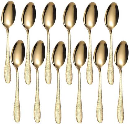 OICIA Gold Cappuccino Spoons, Mini Appetizer Spoons for Dining Table, Espresso Spoons Stainless Steel Ice-cream Spoon Set