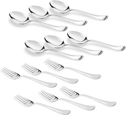 vibhajay Personalized Name Spoon and Fork Stainless Steel Table Spoon Set